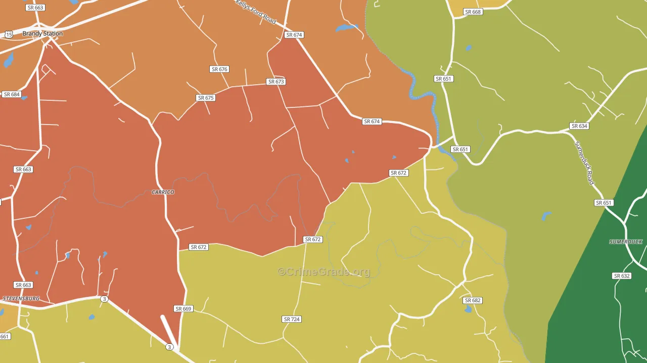 Elkwood, VA Map of Vandalism Rates