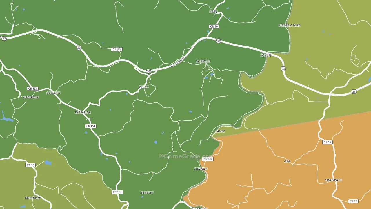 Ellamore, WV Map of Vandalism Rates