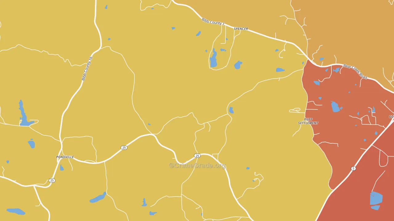 Ellards, AL Map of Vandalism Rates