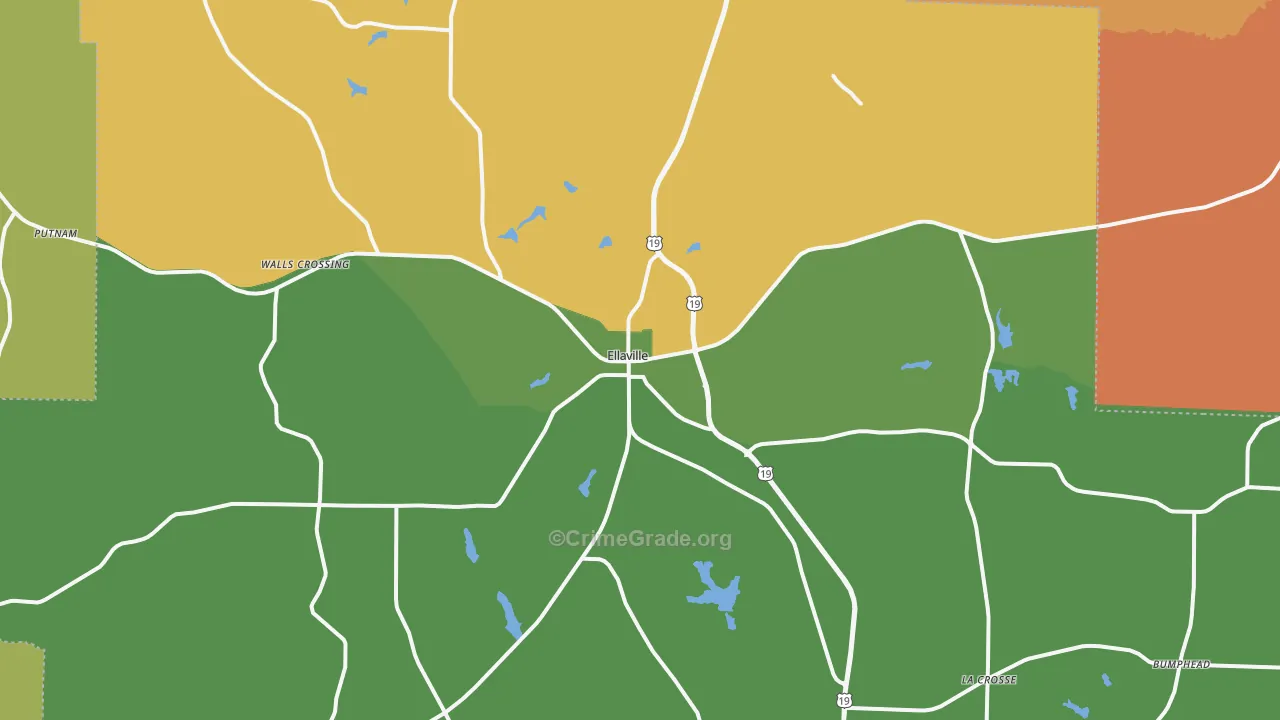 Ellaville, GA Map of Vandalism Rates