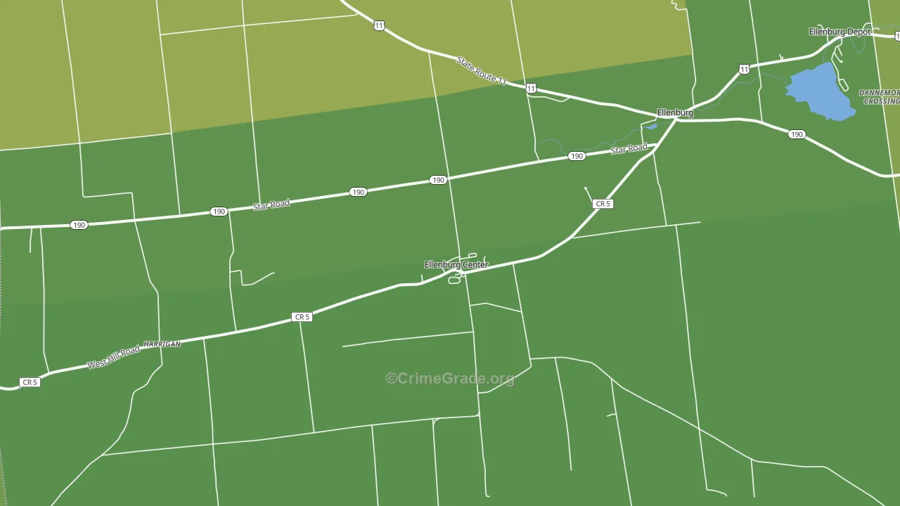 Ellenburg Center, NY Map of Vandalism Rates