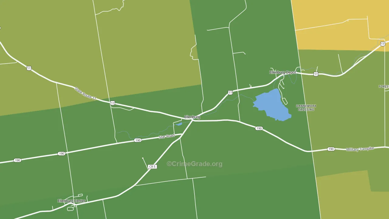 Ellenburg, NY Map of Vandalism Rates