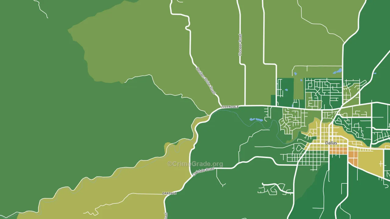 Ellendale, OR Map of Vandalism Rates
