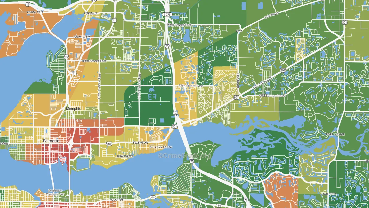 Ellenton, FL Map of Vandalism Rates