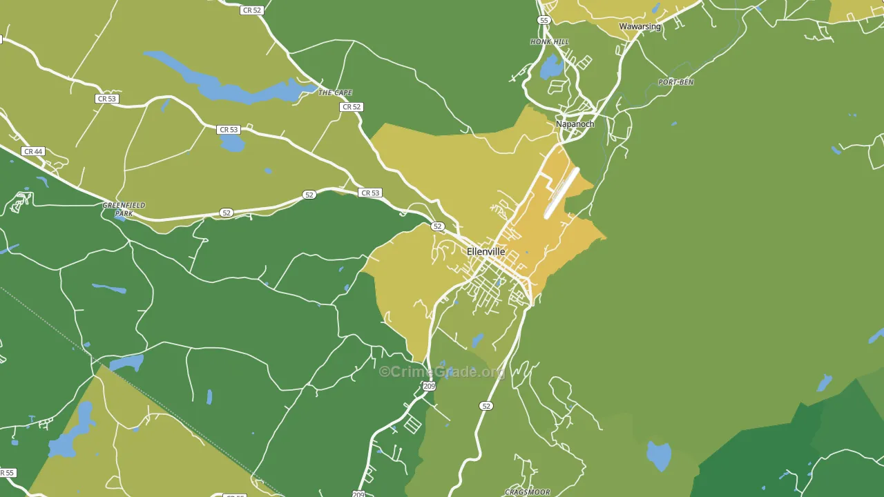 Ellenville, NY Map of Vandalism Rates