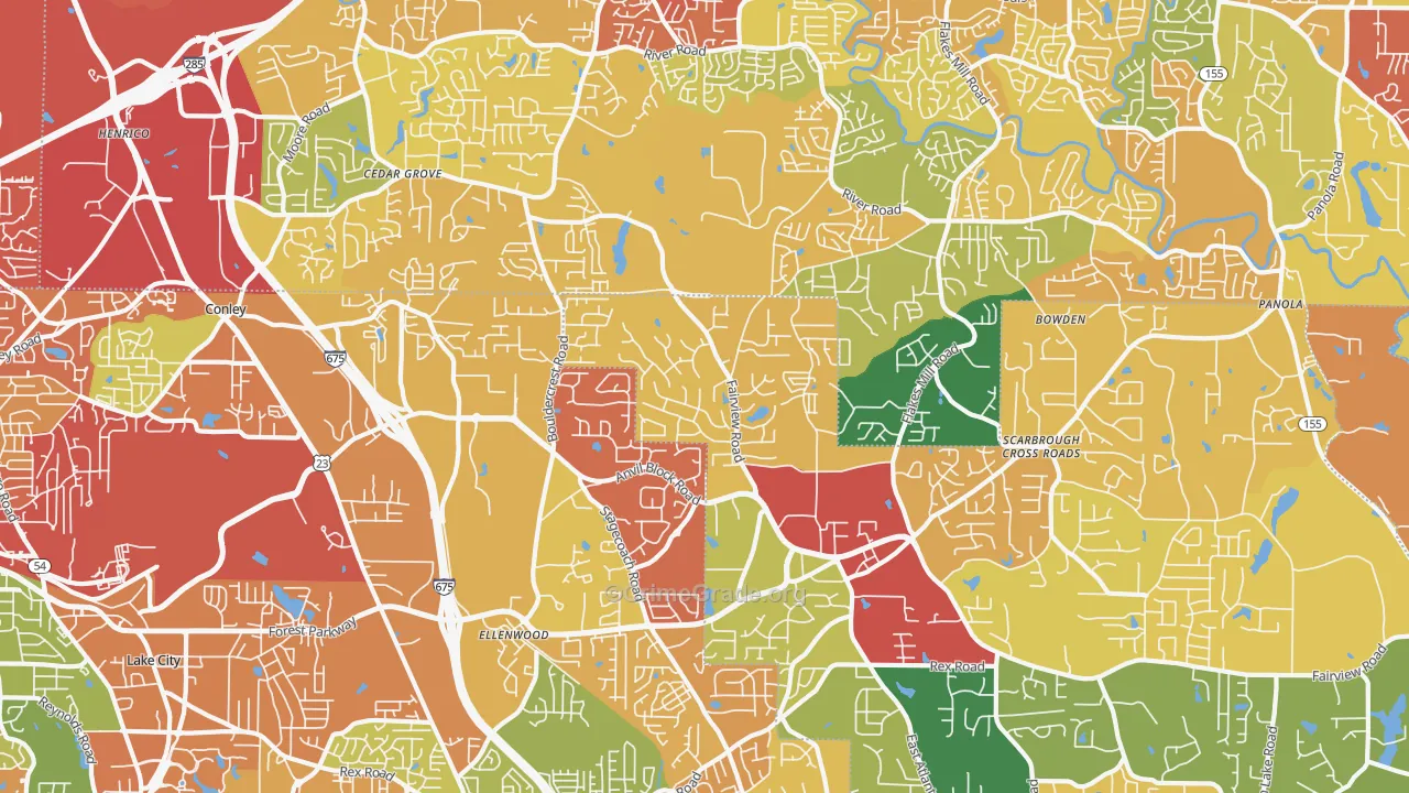 Ellenwood, GA Map of Vandalism Rates