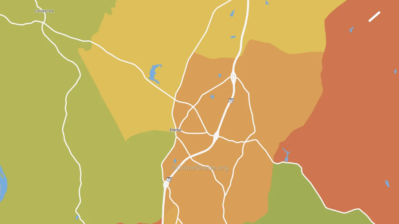 Ellerbe, NC Map of Vandalism Rates
