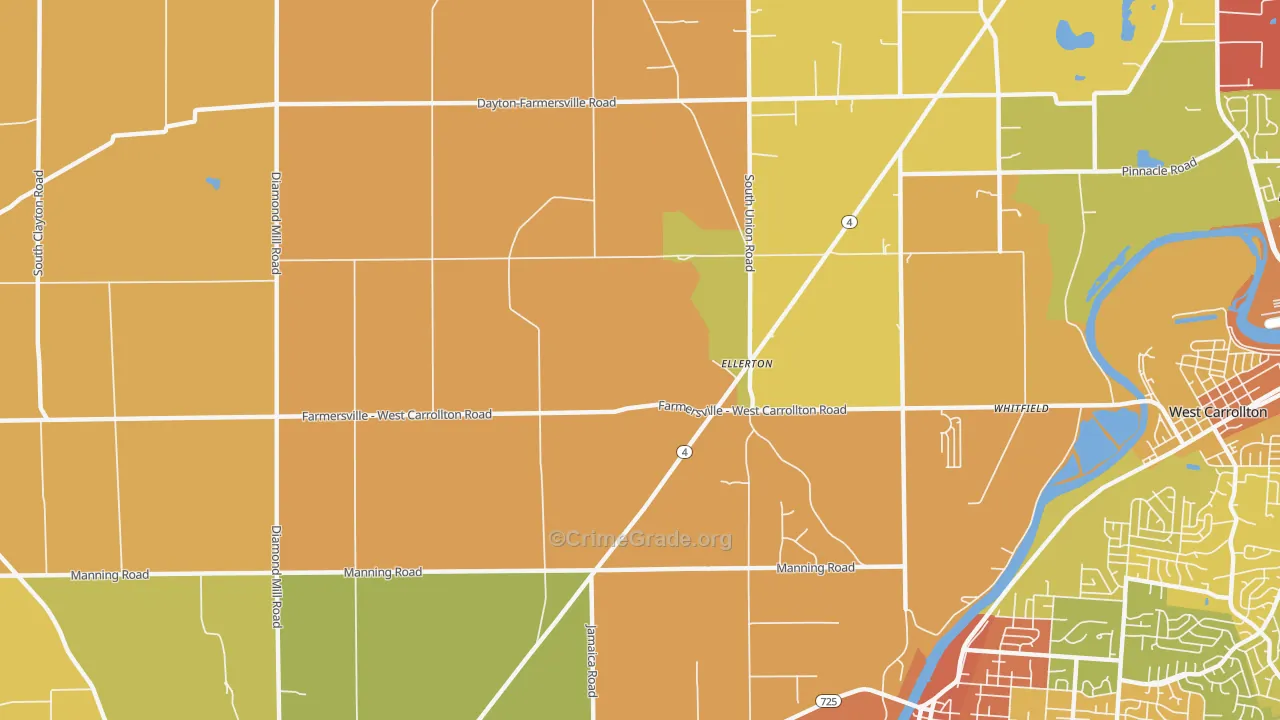 Ellerton, OH Map of Vandalism Rates