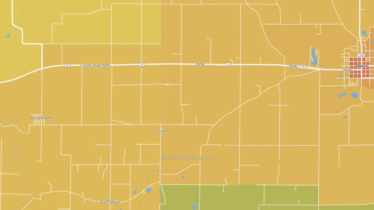 Ellery, IL Map of Vandalism Rates