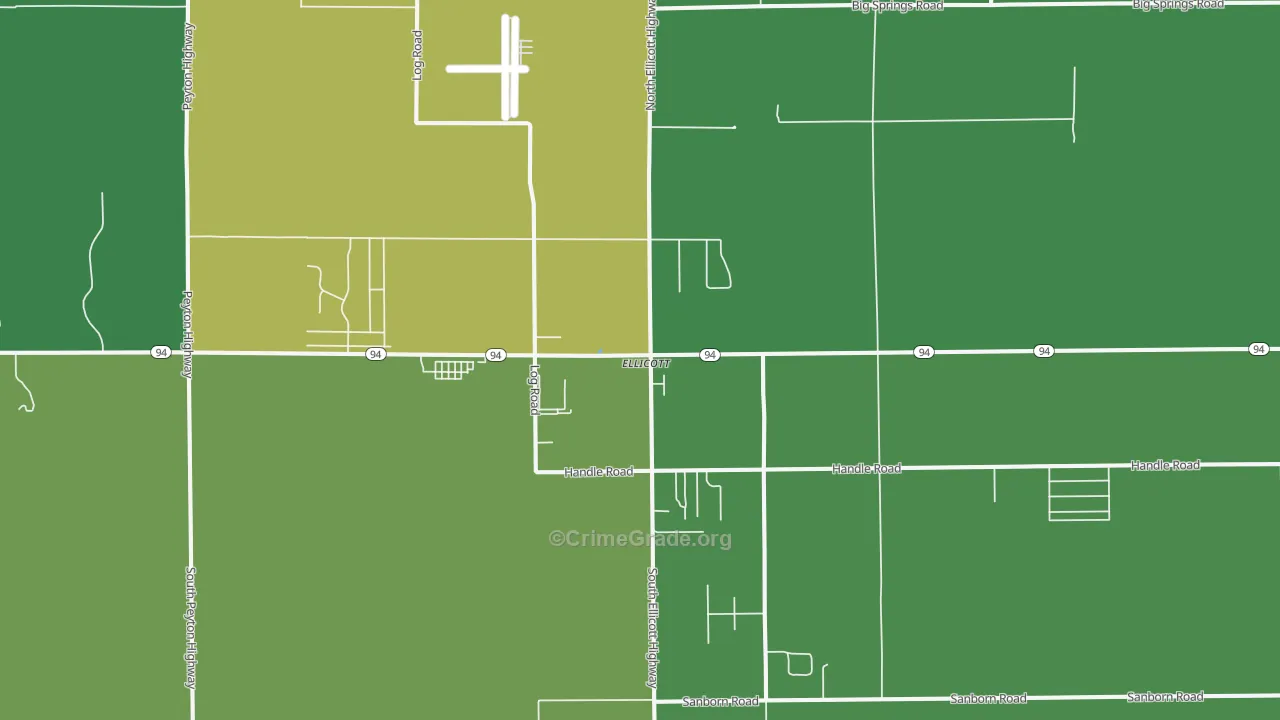 Ellicott, CO Map of Vandalism Rates