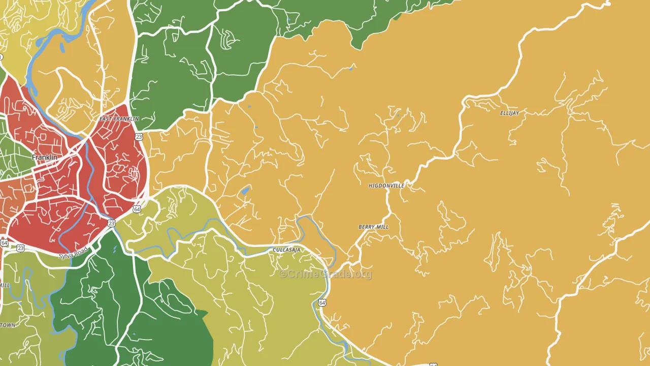 Ellijay, NC Map of Vandalism Rates