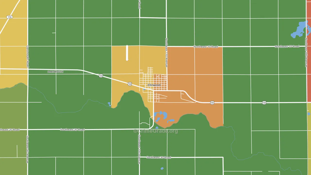 Ellinwood, KS Map of Vandalism Rates
