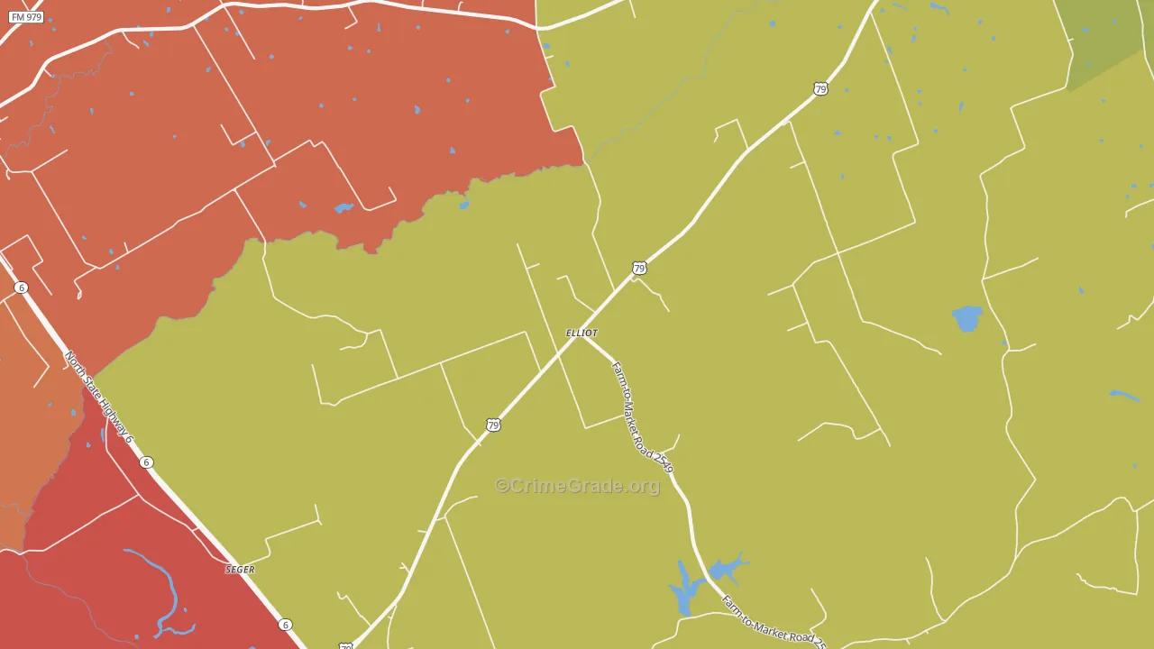 Elliot, TX Map of Vandalism Rates