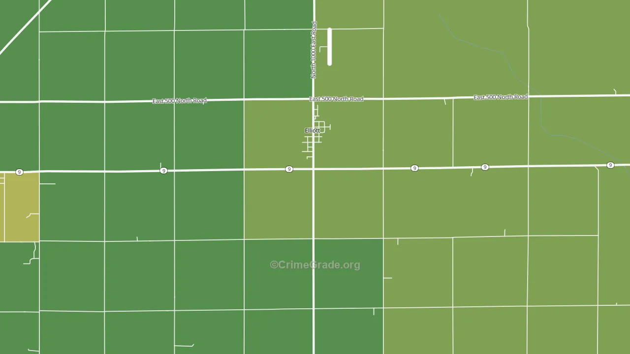 Elliott, IL Map of Vandalism Rates