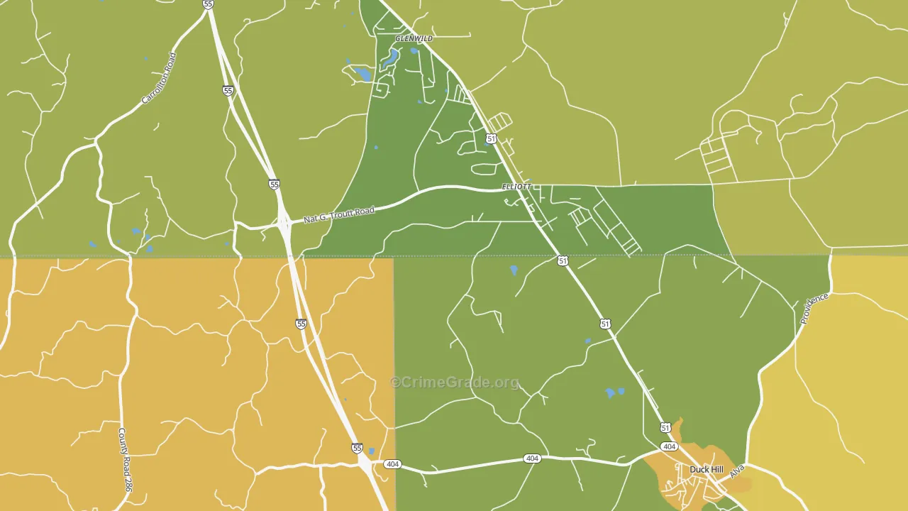 Elliott, MS Map of Vandalism Rates