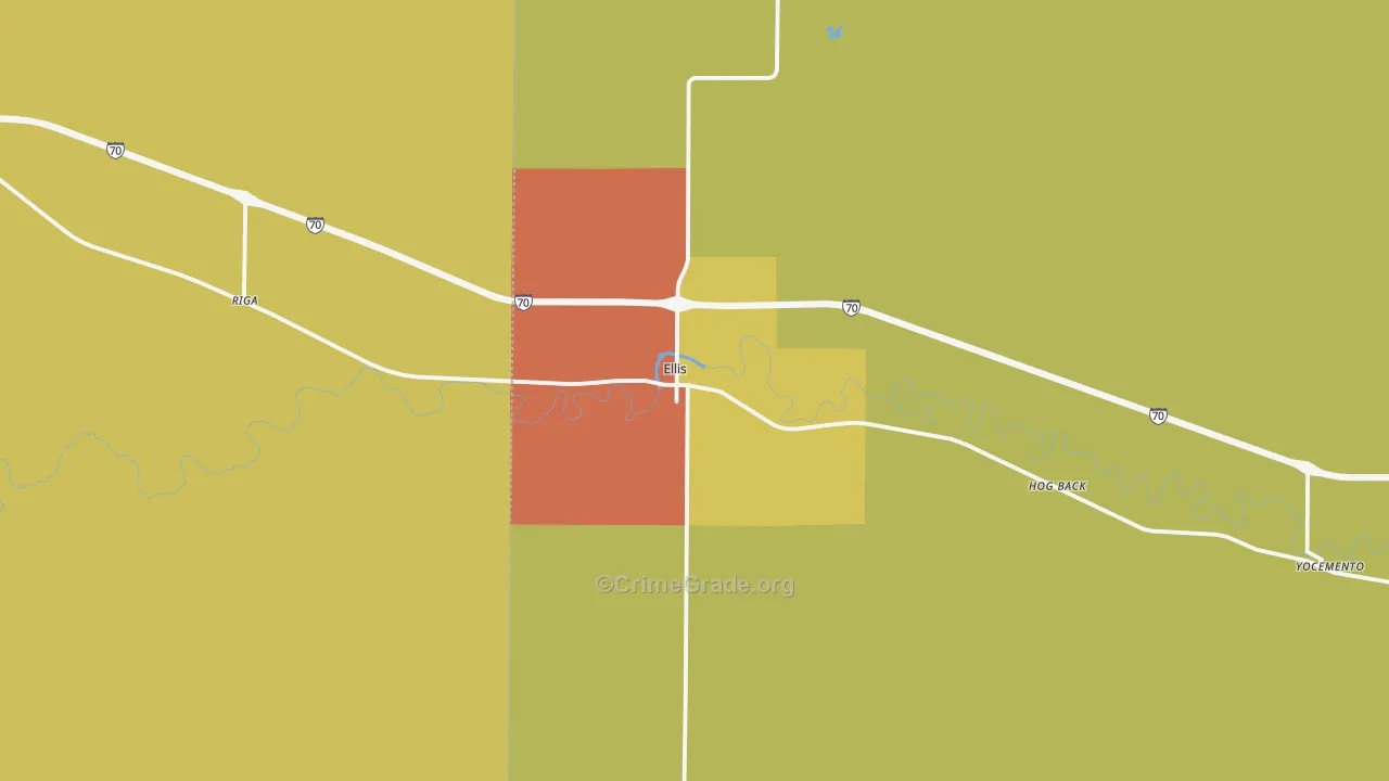 Ellis, KS Map of Vandalism Rates