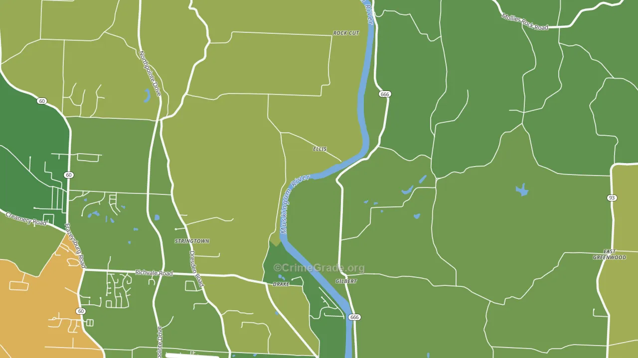 Ellis, OH Map of Vandalism Rates