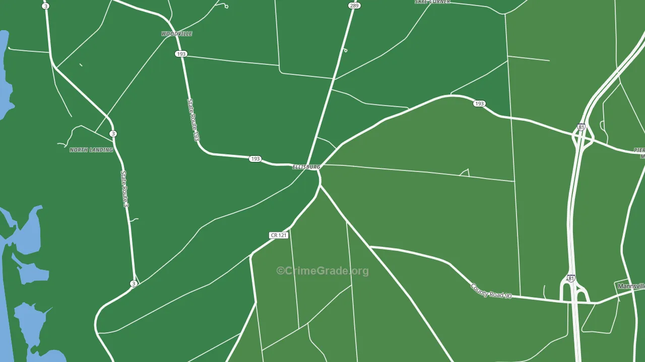 Ellisburg, NY Map of Vandalism Rates
