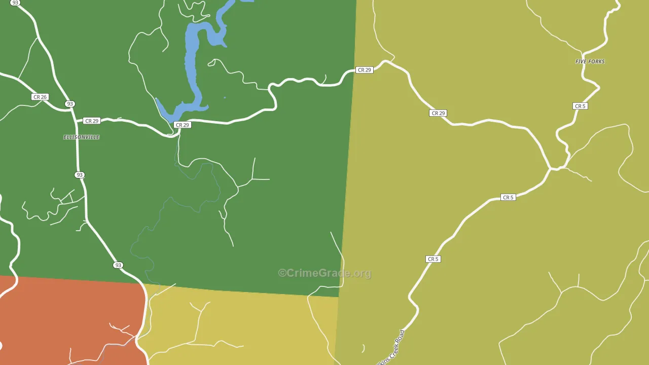 Ellisonville, OH Map of Vandalism Rates