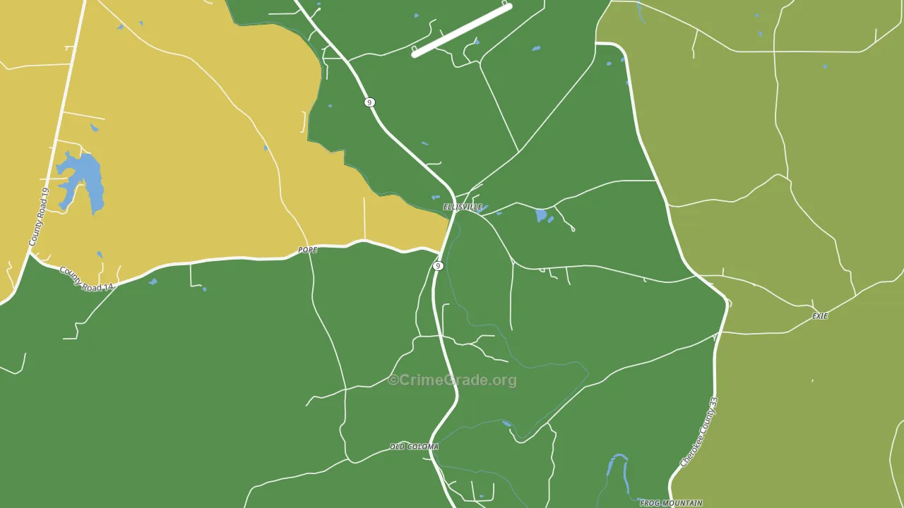 Ellisville, AL Map of Vandalism Rates
