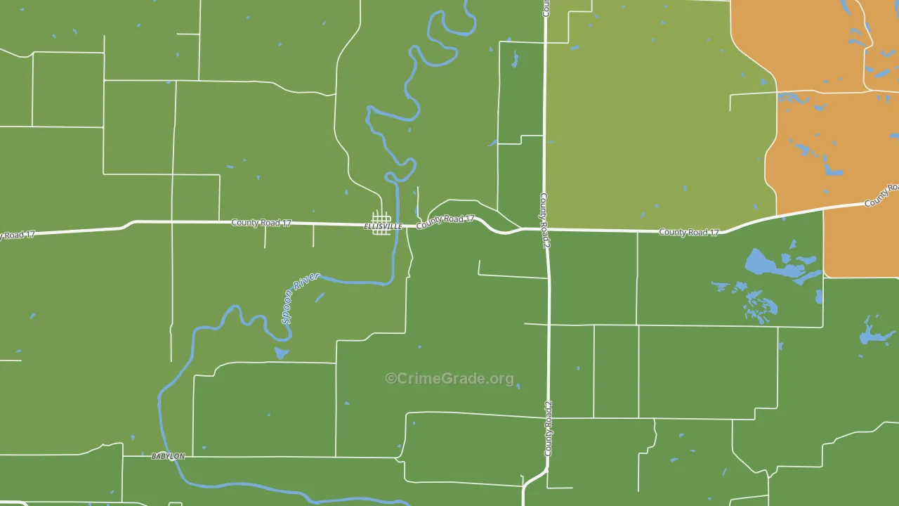 Ellisville, IL Map of Vandalism Rates
