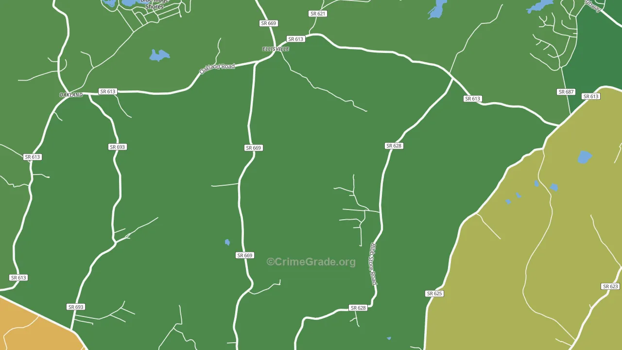 Ellisville, VA Map of Vandalism Rates