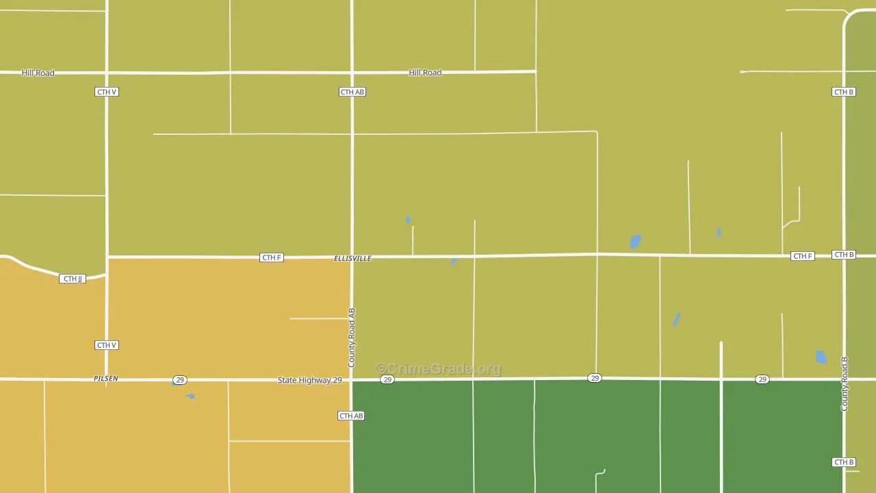 Ellisville, WI Map of Vandalism Rates