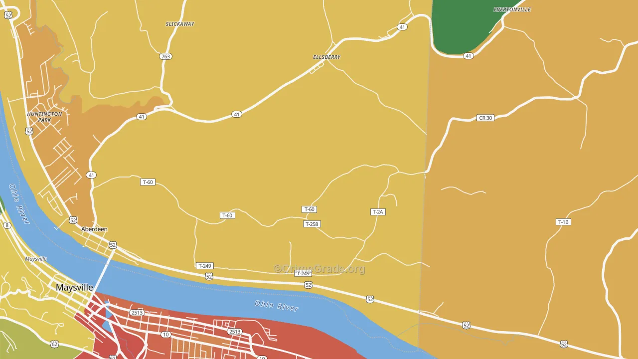 Ellsberry, OH Map of Vandalism Rates