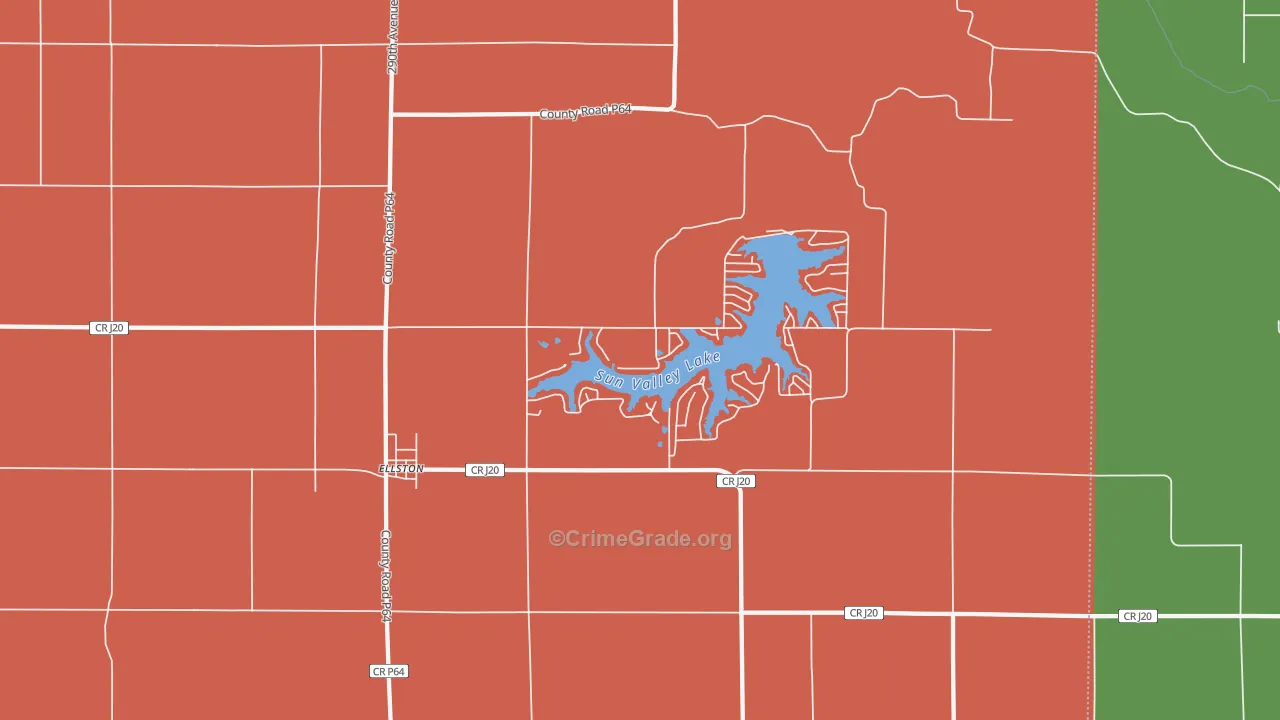 Ellston, IA Map of Vandalism Rates