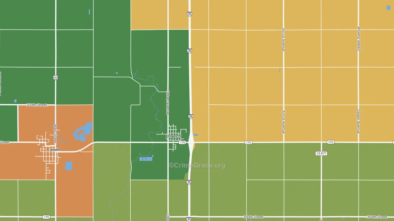 Ellsworth, IA Map of Vandalism Rates