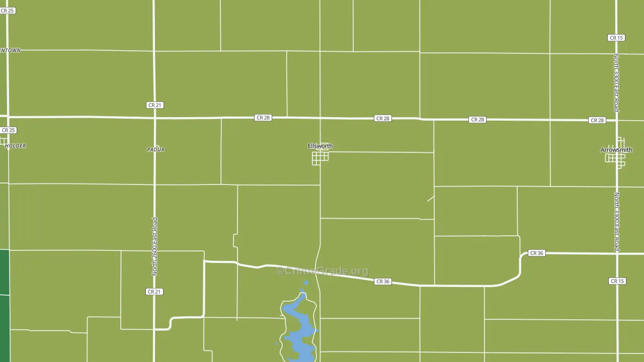 Ellsworth, IL Map of Vandalism Rates