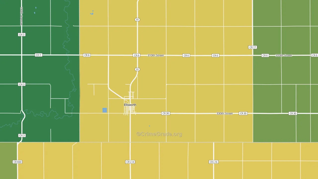 Ellsworth, MN Map of Vandalism Rates