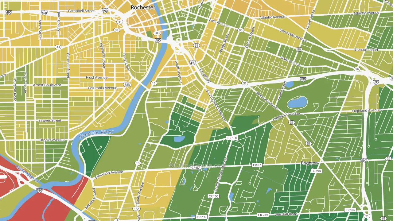 Ellwanger-Barry, Rochester, NY Map of Vandalism Rates