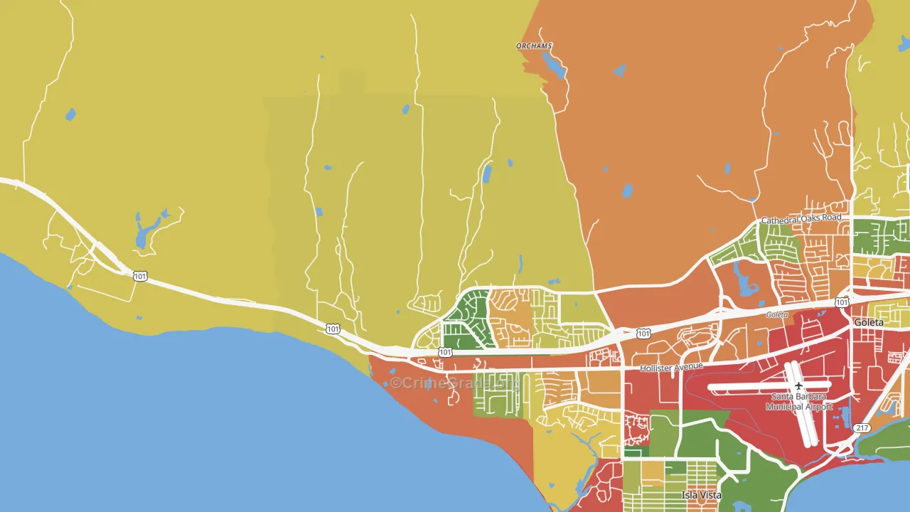 Ellwood, CA Map of Vandalism Rates