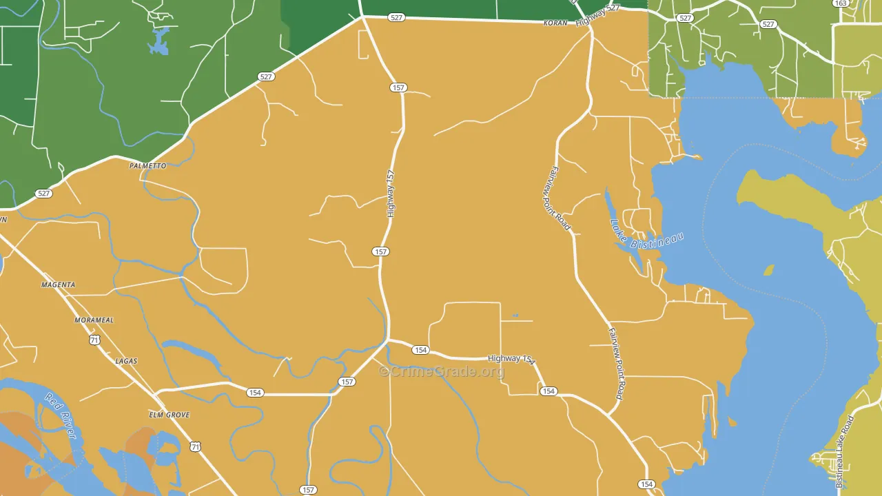 Elm Grove, LA Map of Vandalism Rates