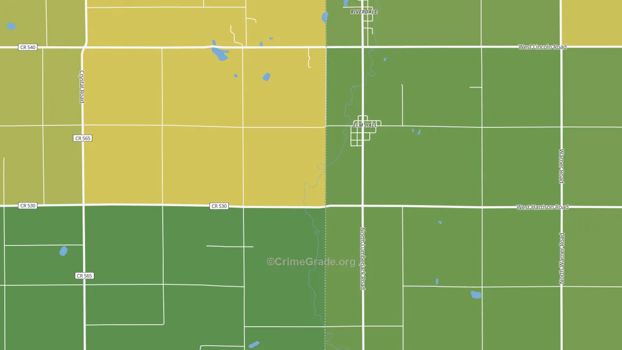 Elm Hall, MI Map of Vandalism Rates