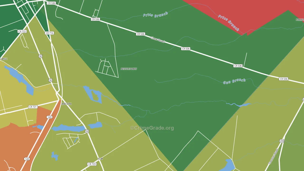 Elm, NJ Map of Vandalism Rates