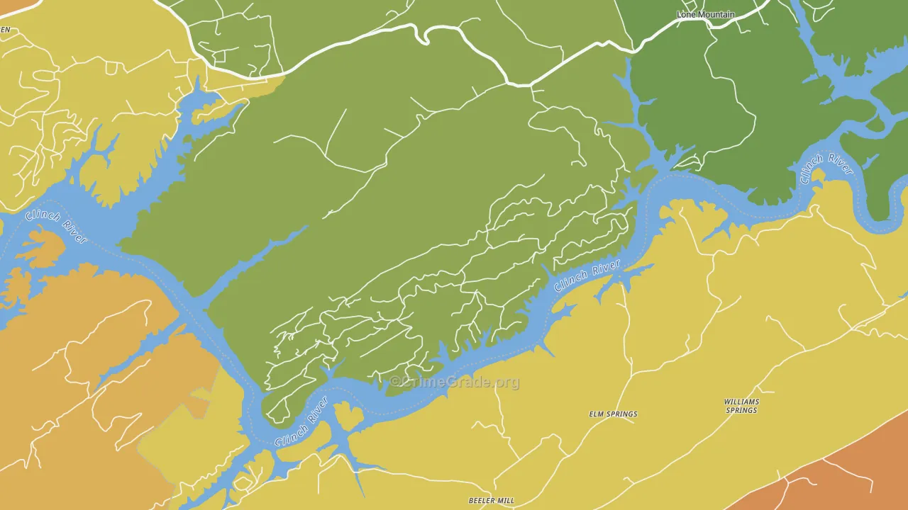 Elm Springs, TN Map of Vandalism Rates