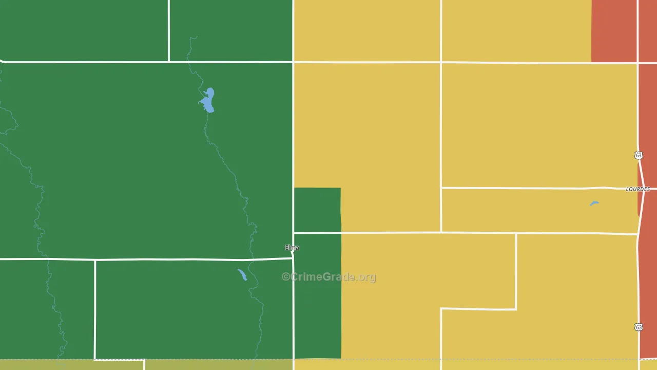 Elma, IA Map of Vandalism Rates