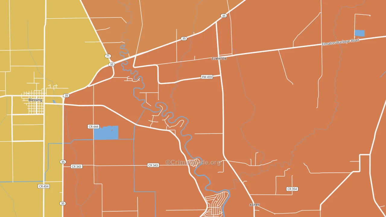 Elmaton, TX Map of Vandalism Rates