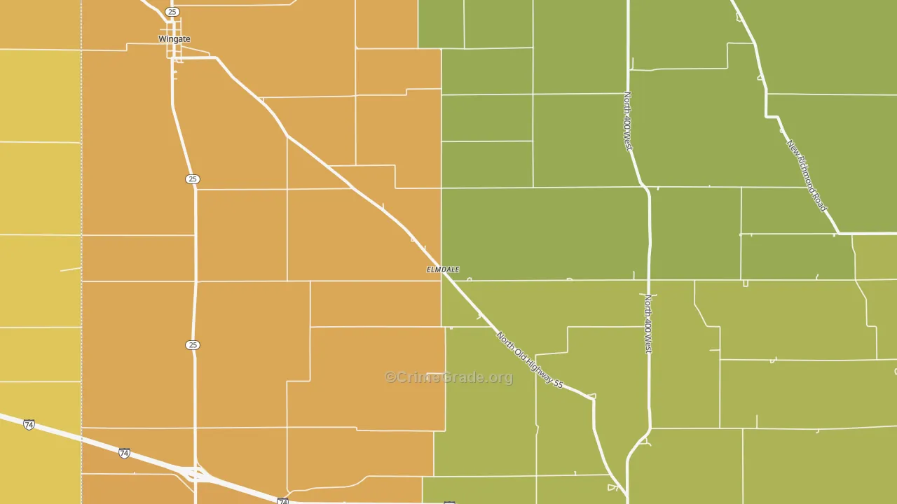 Elmdale, IN Map of Vandalism Rates