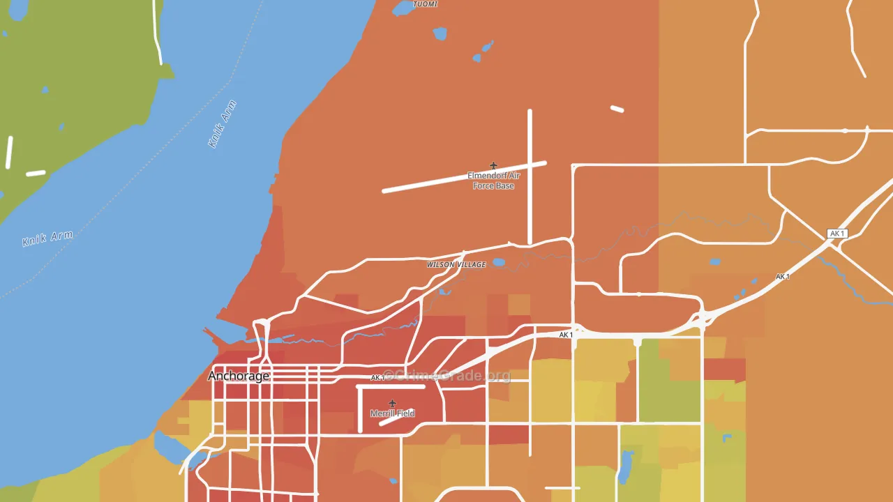 Elmendorf Afb, AK Map of Vandalism Rates