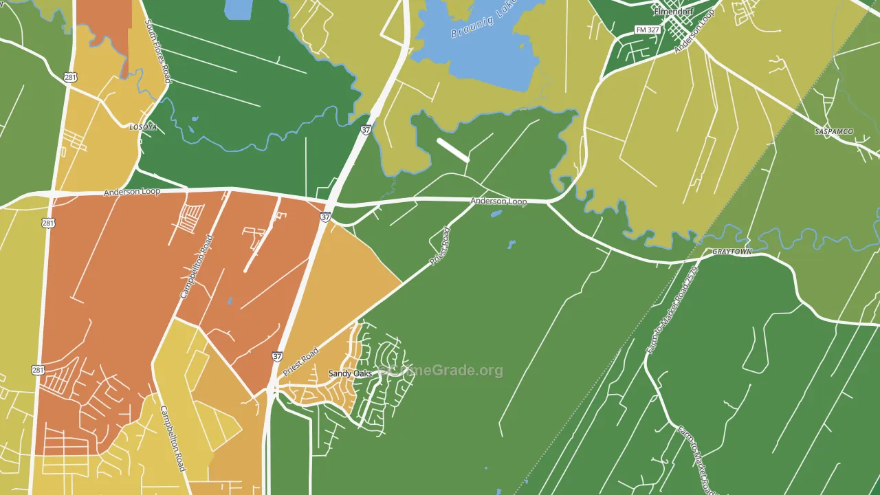 Elmendorf, TX Map of Vandalism Rates