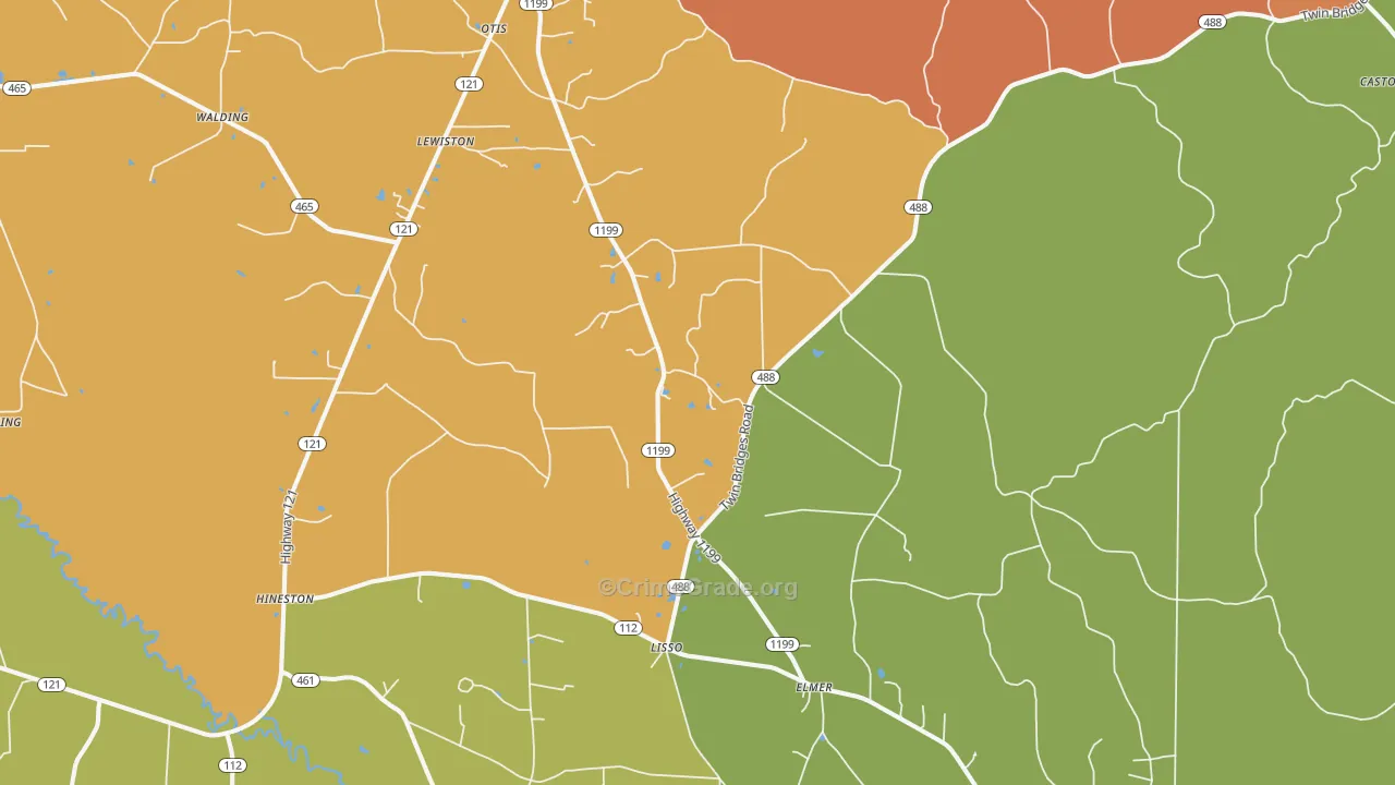Elmer, LA Map of Vandalism Rates