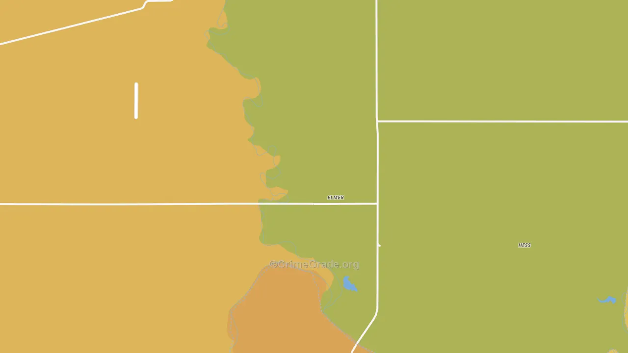 Elmer, OK Map of Vandalism Rates