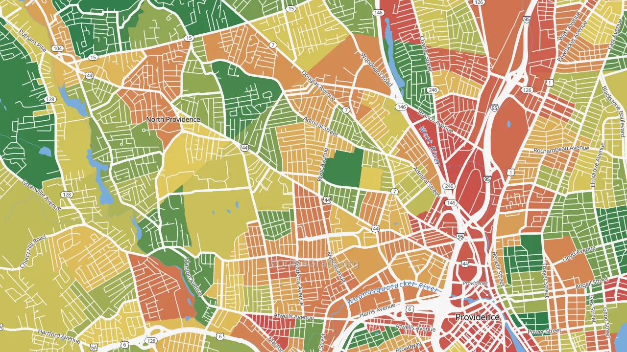 Elmhurst, Providence, RI Map of Vandalism Rates