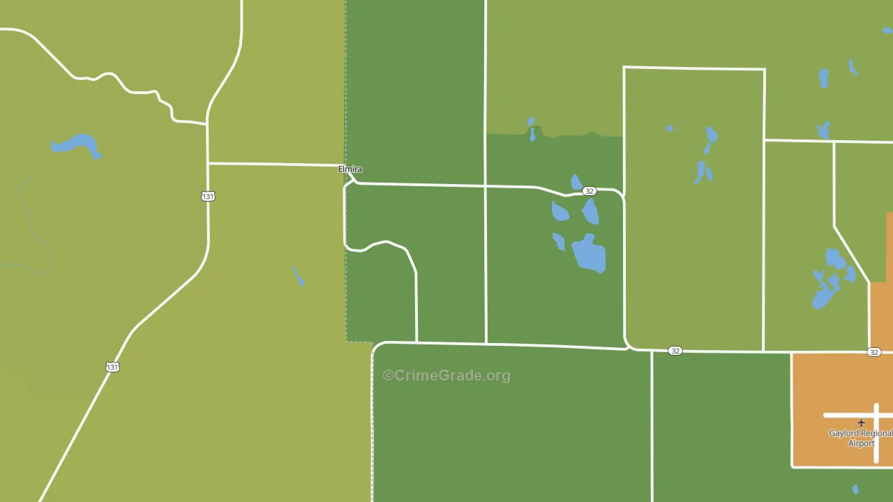 Elmira, MI Map of Vandalism Rates