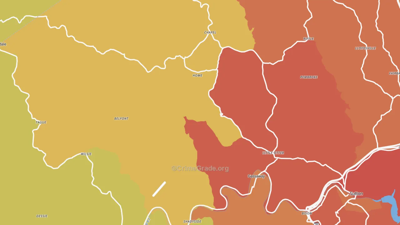 Elmira, WV Map of Vandalism Rates