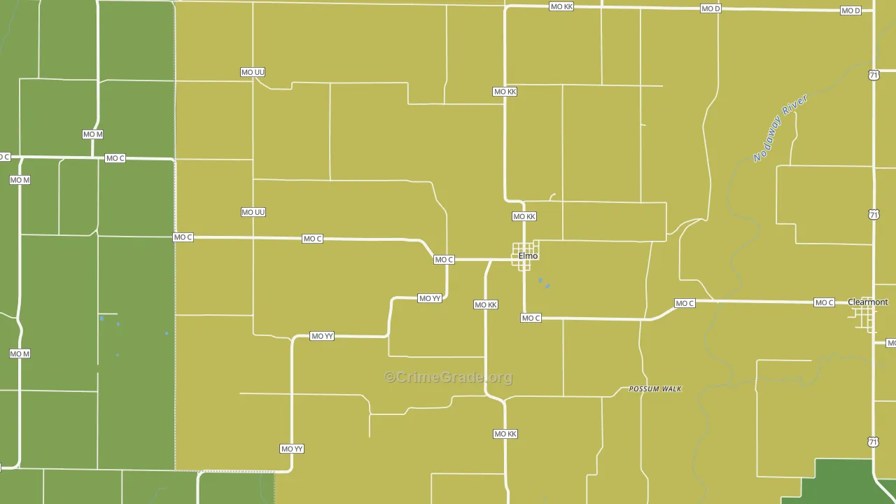Elmo, MO Map of Vandalism Rates