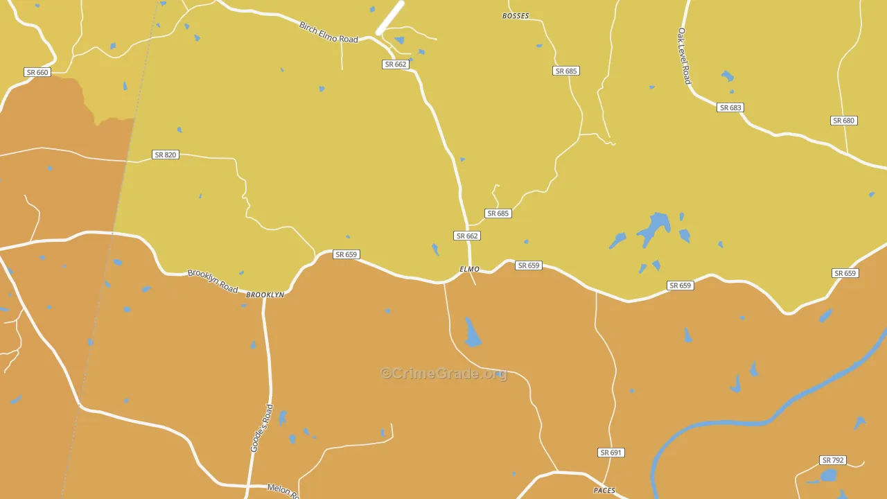 Elmo, VA Map of Vandalism Rates